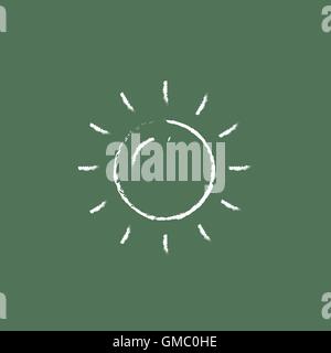 Sonnen-Symbol in der Kreide gezeichnet. Stock Vektor