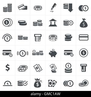 Geld Icons Set Stock Vektor