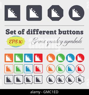 Steinschlag-Symbol. Große Reihe von bunten, vielfältigen und qualitativ hochwertigen Tasten. Vektor Stock Vektor