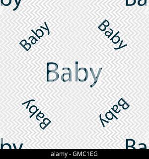 Baby on Board Schild-Symbol. Baby im Auto Warnsymbol. Baby-Schnuller Nippel. Nahtlose Muster mit geometrischen Struktur. Vektor Stock Vektor