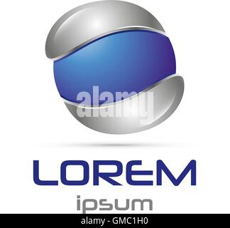 Abstrakt 3d Kugel logo Stock Vektor