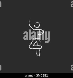Tänzer-Symbol in der Kreide gezeichnet. Stock Vektor