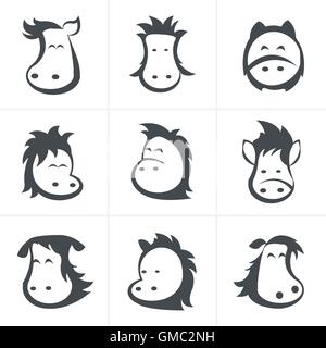 Pferd-Tier-Symbole Stock Vektor