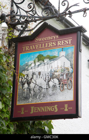 Reisenden Ruhe Pub und Hotel, Grasmere, Lake District; England; UK Stockfoto