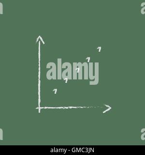 Wachstum Diagramm Symbol in Kreide gezeichnet. Stock Vektor