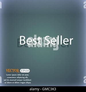 Bestseller zeichen Symbol. Bestseller award Symbol. Auf dem blau-grünen Abstrakt Hintergrund mit Schatten und Platz für Ihren Text. Vektor Stock Vektor