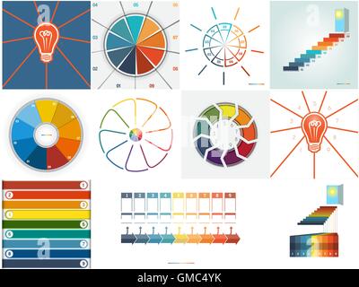 Vektor-11 Vorlagen, Infografiken zyklischen Prozesse, Bereich neun Textposition kann man verwenden für Workflow, Banner, Grafik, web Stock Vektor