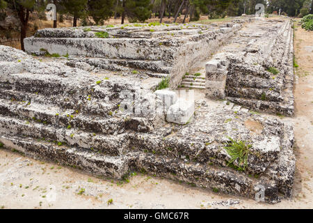 Altar von Hieron II, Neapolis archäologischer Park, Syrakus, Sizilien, Italien Stockfoto