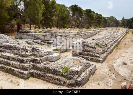 Altar von Hieron II, Neapolis archäologischer Park, Syrakus, Sizilien, Italien Stockfoto