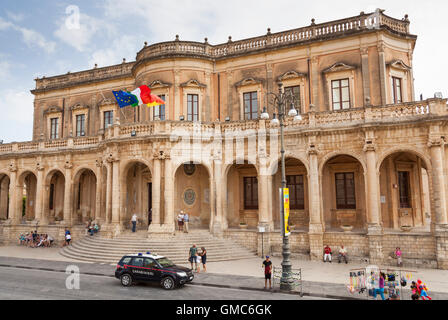 Palazzo Ducezio, das Rathaus, Corso Vittorio Emanuele, Noto, Sizilien, Italien Stockfoto