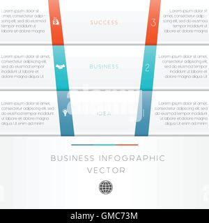 Vector Illustration Vorlage Business Infografik nummeriert drei Stellungen Stock Vektor