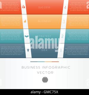 Farbe Streifen Vektor Illustration Vorlage Business Infografik nummeriert vier Positionen Stock Vektor