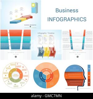Element-Infografiken Diagramm drei Schritte, Optionen, Teile, Prozesse. Vorlagen eignen sich für Geschäftsprozesse, Workflow Stock Vektor