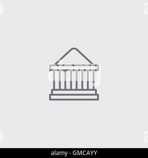 Bank, Court Haussymbol der graue Umriss für Webseite Stock Vektor