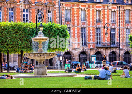 Place des Vosges in Paris, Frankreich Stockfoto