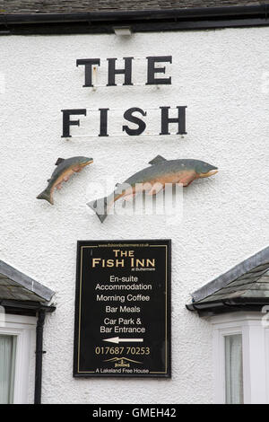 Fish Inn Pub Schild; Buttermere, Lake District; England; UK Stockfoto