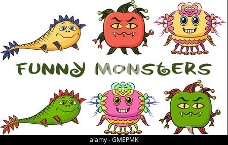 Cartoon-Monster-Satz Stock Vektor