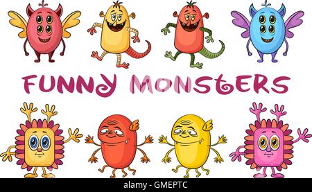 Cartoon-Monster-Satz Stock Vektor