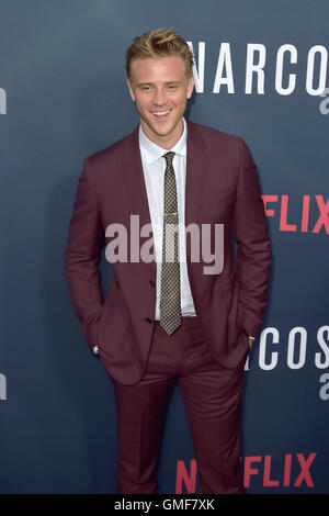 Hollywood, Kalifornien. 24. August 2016. Boyd Holbrook besucht die Premiere von Netflix "Narcos" Staffel 2 am ArcLight Kinos am 24. August 2016 in Hollywood, Kalifornien. | Verwendung Weltweit © Dpa/Alamy Live-Nachrichten Stockfoto