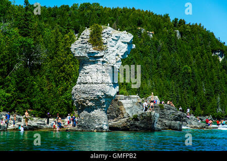 Tobermory Ontario Kanada Flowerpot Island Fathom Five National Marine Park Stockfoto