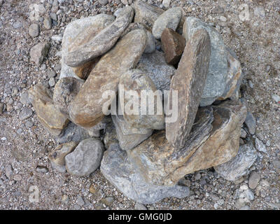 Cairn / einem menschengemachten Steinhaufen Stockfoto