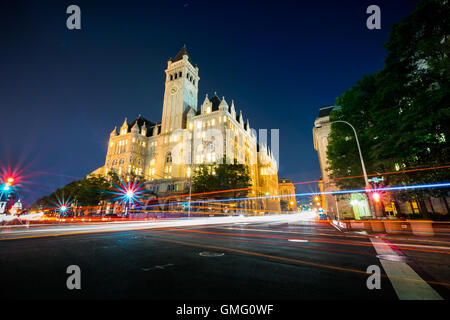 Trump International Hotel in Washington, DC Langzeitbelichtung bei Nacht Stockfoto