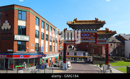 Chinatown-Tor, Chinatown, Newcastle Upon Tyne, England, Vereinigtes Königreich Stockfoto