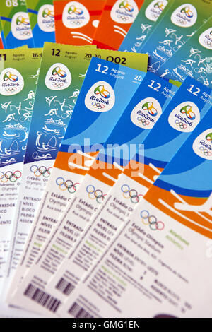 Tickets für die Olympischen Spiele Rio De Janeiro August 2016 Stockfoto