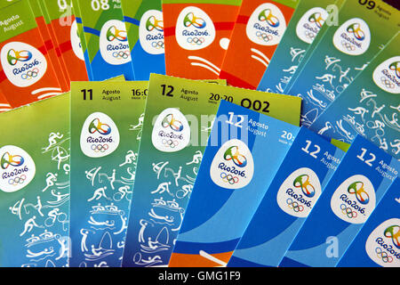 Tickets für die Olympischen Spiele Rio De Janeiro August 2016 Stockfoto