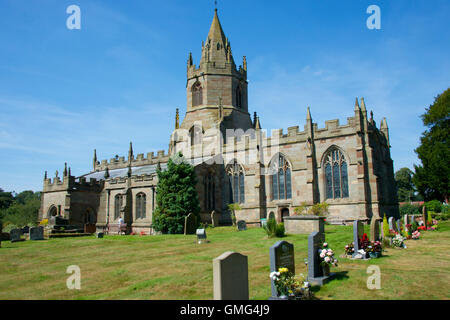 Außenansicht des Tong Kirche, Shropshire, England Stockfoto