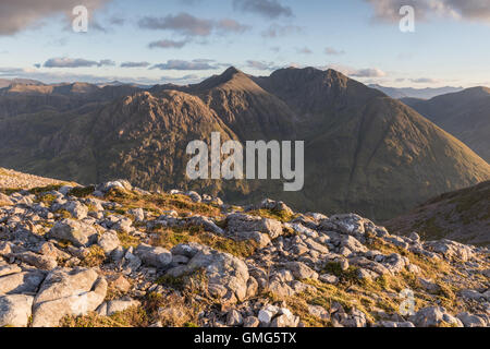 Bidean Nam Bian aus Sgorr Nam Fiannaidh, Glen Coe, Schottisches Hochland, Schottland Stockfoto