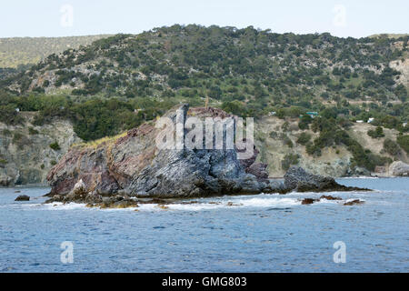 Small Island und Akamas Küste in Bädern der Aphrodite, Zypern Stockfoto