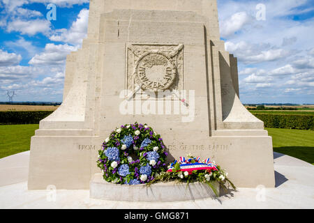 Auf das Ziel, die von der New Zealand Division gewonnen, während der Schlacht an der Somme wurde der New Zealand National Memorial errichtet. Stockfoto