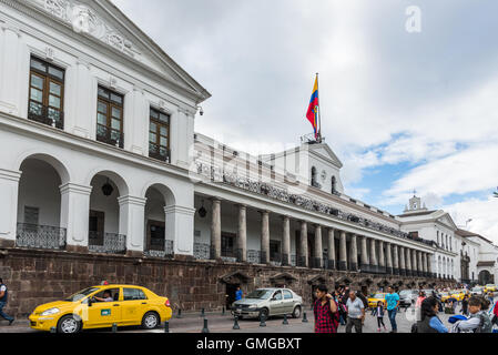 Präsidentenpalast in der historischen Altstadt Quito, Ecuador. Stockfoto