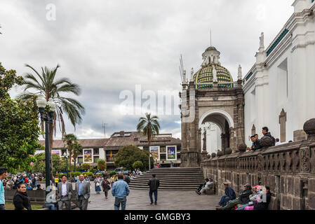 Palast in der historischen Altstadt Quito, Ecuador. Stockfoto