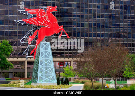 Pegasus-Zeichen, Lamar Street, Dallas, Texas, USA Stockfoto