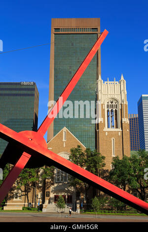 Skulptur von Mark di Suveros, Museum of Art, Dallas, Texas, USA Stockfoto