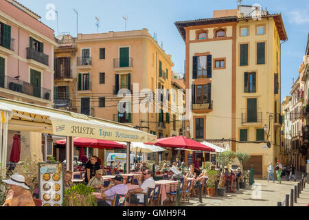 Restaurants in der Altstadt von Palma de Mallorca Spanien Stockfoto