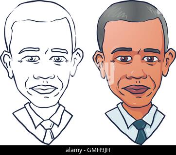 Vektor-Porträt von Präsident Barack Obama Stock Vektor