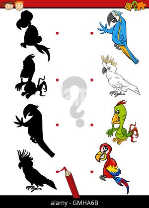 Bildungs-Schatten-Spiel für Kinder Stock Vektor