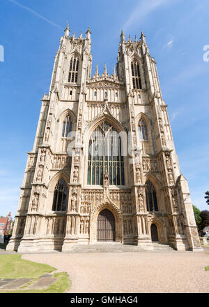 Westfassade Beverley MInster, East Riding von Yorkshire, England, UK mi Stockfoto