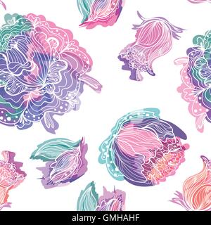 Vektor Aquarell Blumenmuster Stock Vektor