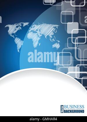 Moderne Business-Broschüre mit kritzelte Weltkarte Stock Vektor