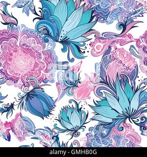 Elegante romantische Vektor Blumenmuster Stock Vektor