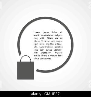 Warenkorb-Symbol und Kreis Stock Vektor