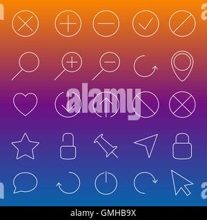 Set von linearen Web Icons, Vektor-Illustration. Stock Vektor