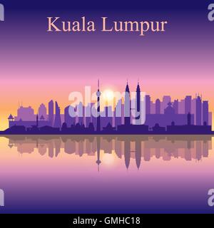Kuala Lumpur City Skyline Silhouette Hintergrund Stock Vektor