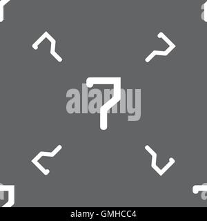 Nummer sieben Symbol Zeichen. Nahtlose Muster auf einem grauen Hintergrund. Vektor Stock Vektor