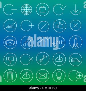 Set von linearen universal Icons, Vektor-Illustration. Stock Vektor