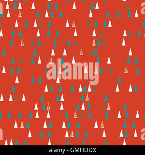 Weihnachten geometrische Muster mit Hand gezeichnet Weihnachtsbaum silho Stock Vektor